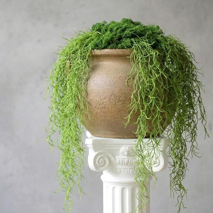 4 Pcs 33 Inch Fake Spanish Moss with 7 oz Artificial Green Moss for Potted Plants Indoor Hanging Garland Greenery Faux Vines Plants Faux Seaweed Greenery for Crafts DIY Garden Home Decor