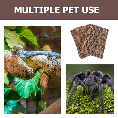 SEWACC 2pcs Cork Terrarium Background 11.8x7.9in Natural Cork Bark Climbing Mat Reptile Tank Background Board Habitat Decoration for Gecko Lizard Tortoise Turtle Chameleon Beared Dragon