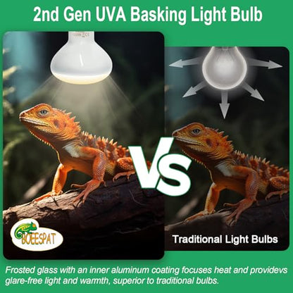 Pack of 4 UVA Heat Light Bulbs - 75W Reptile Basking Light Bulbs for Bearded Dragons, Geckos, Iguanas, Lizards, Amphibians & Small Pets - color: Uva Bulbs (4pcs), size: 75W