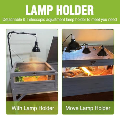 GUTINNEEN Tortoise Habitat Turtle Enclosure,Large Wooden Reptile Cage with Detachable Legs,Indoor Outdoor Turtle Box for Small Animals