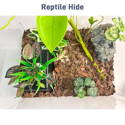 Small Humid Hideout Cave for Reptiles, Snake Hide for Ball Pythons, Gecko Hide, Leopard Geckos, Bearded Dragons,Compact Terrarium Decor with Easy-Clean Design (6.70"x4.72"x2.56") - size: Small (1 Count)