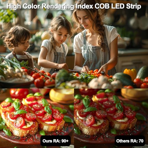 LED Strip Lights 24V Daylight White 6000K, 3 Pack (No Power Supply) | COB Super Bright, 16.4ft Dotless High Density, 14W/m 8mm Width, Cuttable Flexible for Home DIY Commercial Lighting Projects - color: White 6000K 3 Pack (Only LED Strip)