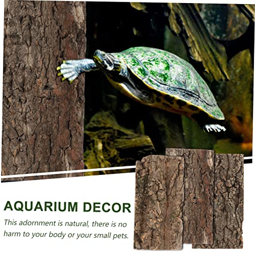 POPETPOP 6pcs Cork Bark Decorative Background for Reptile Tanks and Aquariums Natural Aesthetic Decor for Turtles Lizards and Snakes Easy to Install No Maintenance Required