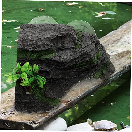 Turtle Basking Platform Large Simulation Rock Decoration for Aquatic Reptiles Climbing Steps for Turtles Frogs and Lizards Aquariums and Terrariums