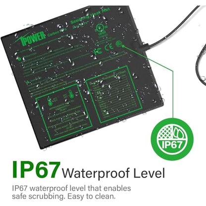 iPower 20" x 20.75" Seedling Heat Mat 2-Pack Upgraded Carbon Film Durable Waterproof Indoor Warm Hydroponic Plant Germination Starting Pad, Black - size: 20" x 20.75"(x2), style: Heat Mat