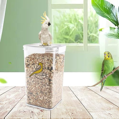 Bird Seed Storage Container-Airtight Bird Food Container 6L Pet Food Storage Containers with Birds Seed Scoop-Wild Birds Seed Dispenser-for PetBirds Parakeets Finches Foods - size: 6L
