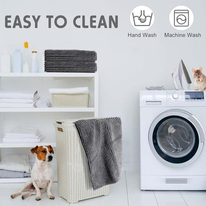 Amylove 4 Pcs Guinea Pig Cage Liner 14 x 28 Inch Washable Chenille Pee Pads Pet Dog Cat Bedding Training Mat Reusable for Small Animals Puppy Bunny Hamster Chinchilla - color: Dark Gray, size: 14 x 28 Inch, style: Low Pile Chenille
