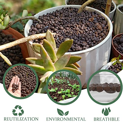 6LBS Leca Expanded Clay Pebbles Hydroponics Supplies for Indoor Garden Plants (6LBS) - size: 6LBS