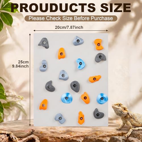 Junkin Reptile Rock Climbing Wall with Climbing Grips, 9.8 x 7.9 Inches Terrarium Enclosure Habitat Decor Reptile Tank Enrichment Accessories for Bearded Dragons, Geckos, Lizards & Snakes