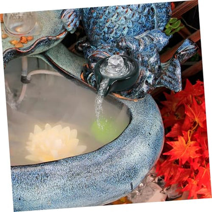 Fountain Circulation Outlet Remove Pond Fountains Aquarium Solar Water Feature Pump Submersible The Fountain for Pool Part Change Dispenser Pet Circulating Accessory Ceramics Blue - color: Blue