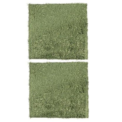 BESPORTBLE Reptile Moss Carpet for Tortoise 2pcs Artificial Grass Mats Absorbent and Moisture Retaining for Terrariums and Amphibians Green Fake Plant Decoration