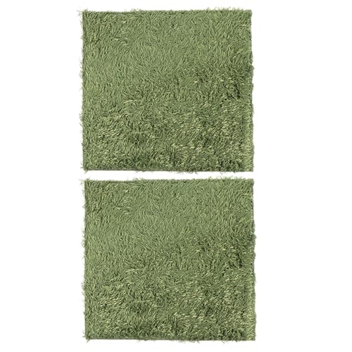 BESPORTBLE Reptile Moss Carpet for Tortoise 2pcs Artificial Grass Mats Absorbent and Moisture Retaining for Terrariums and Amphibians Green Fake Plant Decoration