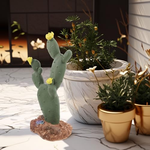 Artificial Cactus Terrarium Plants Reptile Tank Habitat Decorations Plastic Desert Decor for Tortoise Lizard Leopard Gecko Enclosure