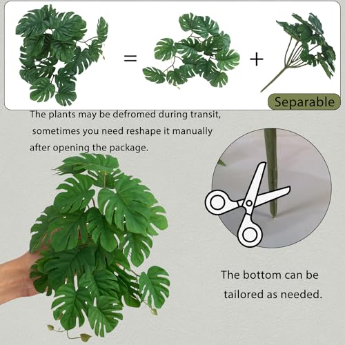 IBWell Fake Reptile Plants for Terrarium, Decor, Turtle Tank with Suction Cup