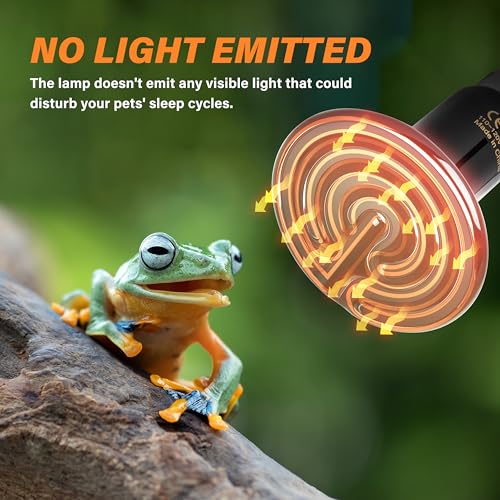 Simple Deluxe 100W Ceramic Heat Emitter 2 Pack Reptile Heat Lamp No Light Emitting Heat Bulbs for Amphibian Terrarium, Bearded Dragon Lizard Snake Turtle, Brooder Coop Incubating Chicken - size: 100W *2, style: D-75mm