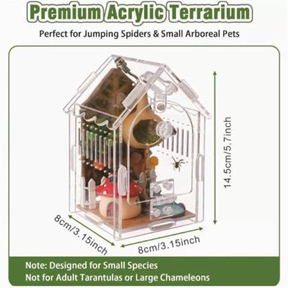 Reptile Breeder Box, Transparent Animal Container Tank, Ventilated Terrarium for Small Pets Secure Escape Proof Design, Easy Feeding Observation Habitat Gecko Frog Snake Use