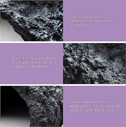 Reptile Rock Hide Cave Large Reptile Habitat Turtle Hideouts Cave for Lizards Bearded Dragon Leopard Gecko Snake Amphibians Fish