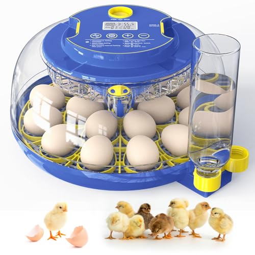 Incubators for Hatching Eggs, 18-Egg Incubator with Automatic Egg Turning and Humidity Control, Egg Candler, External Water Filling, Incubator for Chicken Eggs