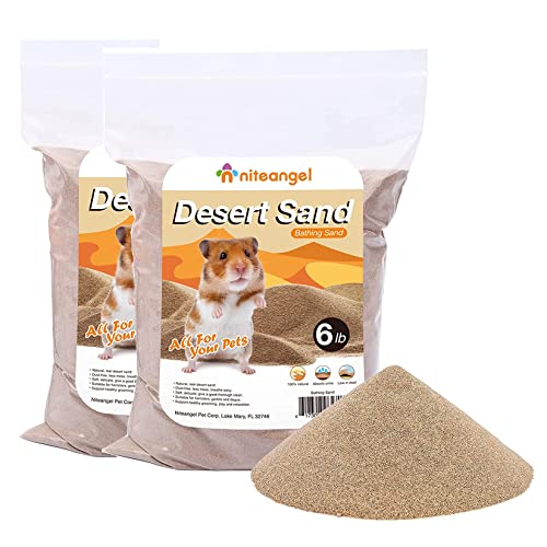Niteangel Hamster Desert Bath Sand | No-Dust Bath or Potty Litter Sand for Hamster Chinchillas Gerbil Mice Degu or Other Small Pets - color: Desert Sand, size: 12LB/192oz