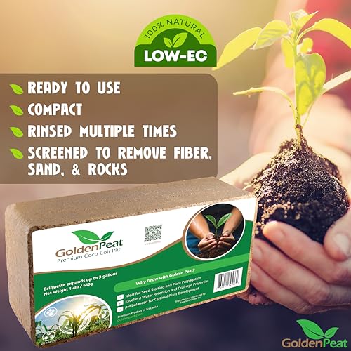 Organic Coconut Coir Bricks (650g X 16 Pack) – Low EC & high Water Retention. for Gardening & Potting. Just add Water to Transform Each Coco Coir Brick into 8-10L of Fluffy Nutrient-Rich Coco Peat