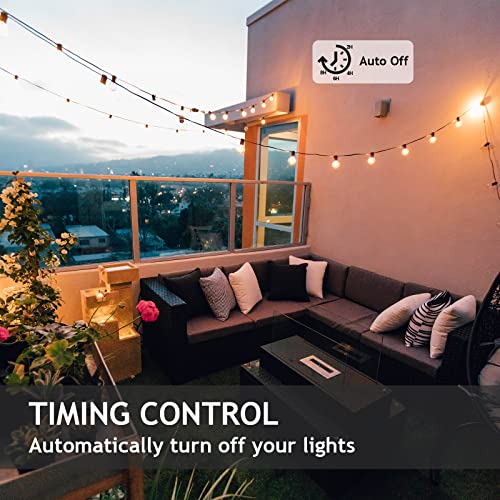 Outdoor Dimmer for String Lights, Remote Control Light Dimmer Plug in, Light Timer Outdoor Waterproof, 100FT Range with 2 Grounded Outlets for Dimmable LED/Tungsten Bulb/Patio Lights - style: Two Outlets