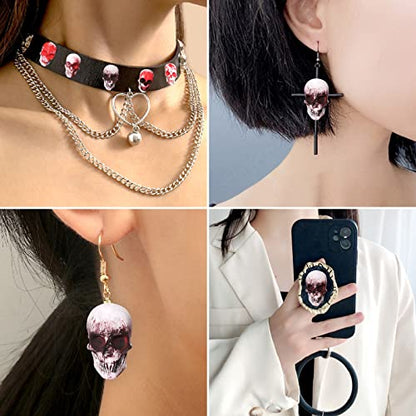 40 Cavity Mini Skull Pendant Epoxy Resin Mold Small Skull Jewelry Casting Molds Earrings Resin Molds Gummy Skull Silicone Mold for DIY Crafts Charms