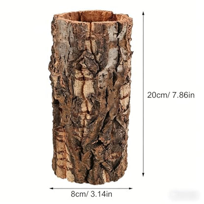 Natural Cork Bark for Reptile Hideout: Round Cork Bark Tube Terrarium Log Cave Wood Climbing Hide for Gecko Lizard Snakes Hermit Crabs Frog 3. 14×7. 8"