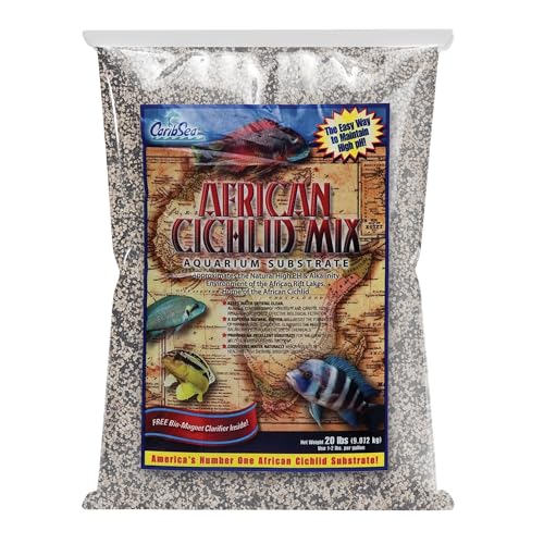Carib Sea African Cichlid Mix Sahara Sand - 20 lb - Natural Substrate Buffers pH, Ideal for African Cichlids, Enhances Color & Behavior in Freshwater Aquariums - style: Sahara Sand
