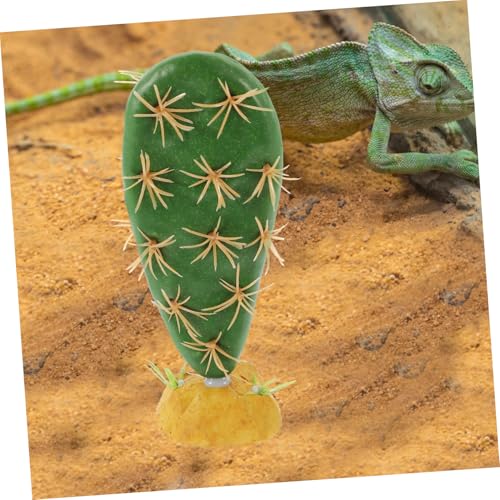 Simulation Reptile Plant Artificial Cactus for Terrarium and Aquarium Decor Plastic Resin Habitat Hideout Non-Fading Reptile Tank Accessory for Lizards Amphibians and Fish