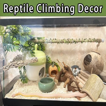 Snake Climbing Stick is Suitable for Ball Python Lizard Tarantula Snake Hermit Crab Leopard Gecko Tree Frog Climber Accessory Terrarium Habitat Decoration (S(11.69inch-21.65inch))