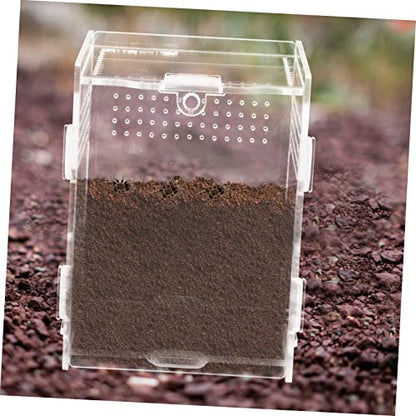 BESPORTBLE Clear Acrylic Reptile Breeder Box with Ventilation Transparent Terrarium for Spiders Geckos and Pets Reptile Feeding and Storage Case - size: 10x8cm