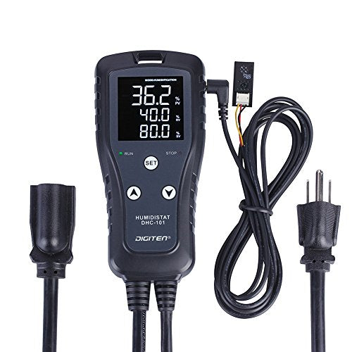 DIGITEN Humidity Controller DHC101 Digital Humidistat Pre Wired Outlet Reptile Humidity Controller for Grow Tent Mushroom Greenhouse Homebrew Fermentation Humidifier Dehumidifier