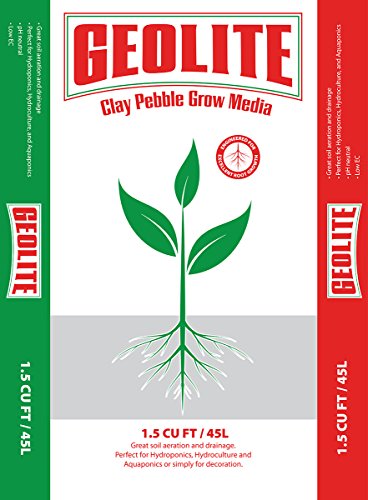 GMGC45L Clay Pebble Grow Media – 100% Natural Expanded Clay Pebbles for Hydroponics, Aquaponics & Indoor Plants – pH Neutral, Great Drainage & Aeration, 1.5 Cu. Ft. Bag
