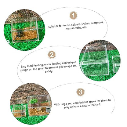 YARNOW Reptile Enclosure 1pc Acrylic Reptile Box Ventilation Perfect for Travel Breeding