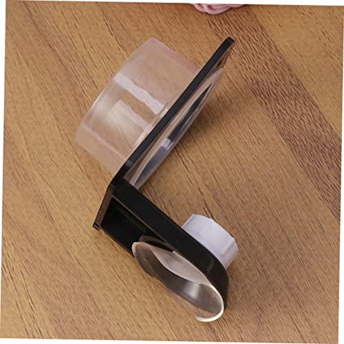 1pc Reptile Water Food Bowl Black Feeding Ledge for Lizards Geckos Other Reptiles Easy to Clean Suction Cup Design Suitable for Tanks and Boxes - size: Size 1