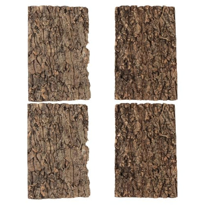 SHINEOFI 4pcs Reptile Bark Decor Wood,11. 8" X 7. 8" Cork Bark Background Natural Terrariums Background Cork Wood Habitat Tank Decoration for Bearded Dragon