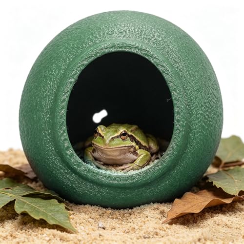 Terrarium Mini with Frog Cup Suction Egg-Shaped Stability Plastic Habitat Cage Decor Ventilated Design Amphibian for Indoor