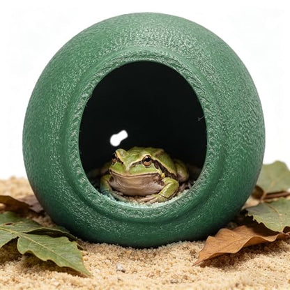 Terrarium Mini with Frog Cup Suction Egg-Shaped Stability Plastic Habitat Cage Decor Ventilated Design Amphibian for Indoor