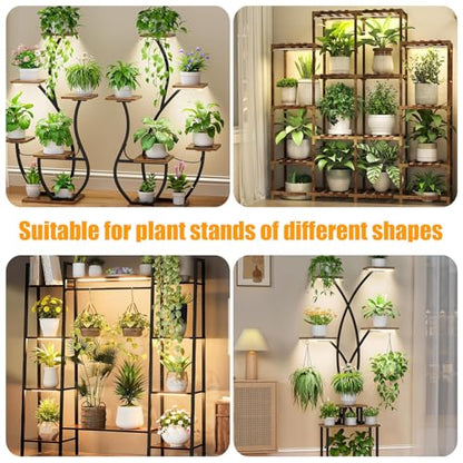 RWNTAO 8.6 Inches LED Plant Growing Light Strips, Full Spectrum 3000K Grow Light for Indoor Plants with 3/9/12H Timer, 10 Dimmable Levels for Seedling Succulent and Plant Shelf (4 Head×2pcs) - size: 8.6Inch 4 Head 2 Pack