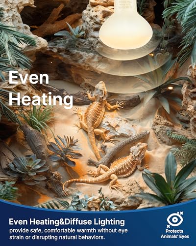 FLSNT 2 Pack Reptile Heat Lamp Bulbs, 75W Basking Light for Amphibian, Bearded Dragon, Lizard, Tortoise, Gecko