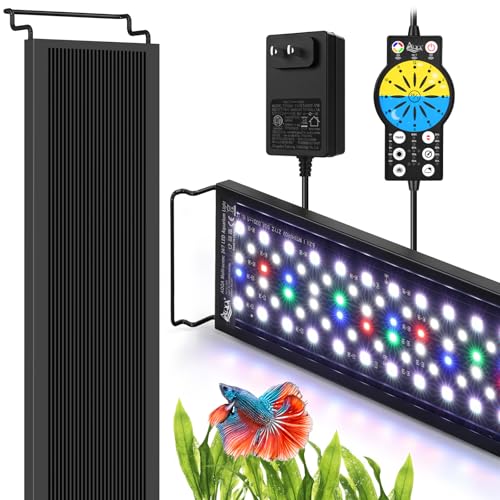 AQQA Aquarium Light with 24/7 Sunrise Sunset Mode, 9 Colors & 10-Level Brightness, Full Spectrum LED Fish Tank Light with Timer for Plant Growth, Freshwater Tanks (68W for 47-53 inch Tank) - size: 68W for 47-53 inch tank