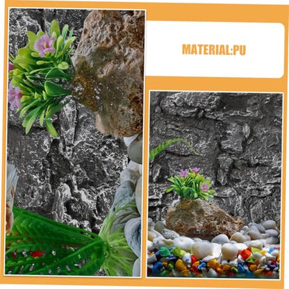 BESPORTBLE Aquarium Decor Reptile Tank Background 3D Fish Tank Background Board Snake Terrarium Decorative Stone