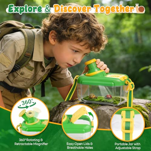 Bug Catcher for Kids, 24PCS Bug Catching Kit with Vest & Bag, Magnifying Glass Butterfly Net Kids Binoculars, Outdoor Exploration Camping Toys Gift Insect Catcher for Boys Girls Age 3-8