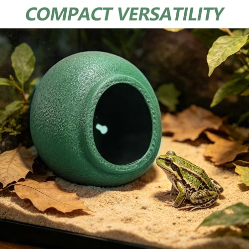 Terrarium Mini with Frog Cup Suction Egg-Shaped Stability Plastic Habitat Cage Decor Ventilated Design Amphibian for Indoor