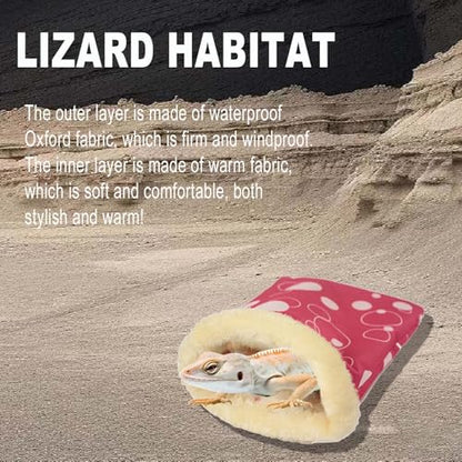 Plush Reptile Sleeping Bag Cozy Plush Sleeping Bag Lizard Hammock Soft Cushion, for Bearded Dragon, Hamster, Lizard, Gecko Sleeping Bag, Reptile and Other Small Animals (Color Random, 1Pcs)