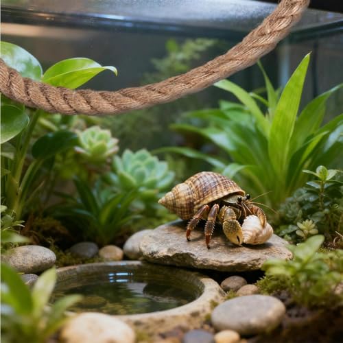 1 Pack 21.7" Hermit Crab Climbing Toys Hanging Hermit Crab Rope Ladder Reptile Vines Toys Reptile Tank Terrarium Accessories Habitat Decor for Leopard Gecko Lizards Frog