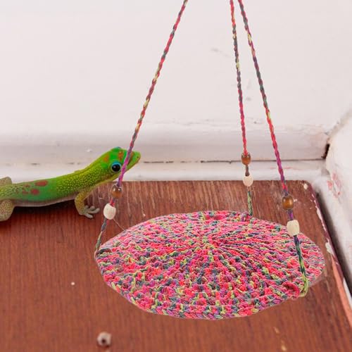 WOONEKY Reptile Hammock Bed for Lizards and Bearded Dragons, Washable Cotton Pet Swing with Clip, Basking Platform Carrier Suitable for Chameleons, Hamsters, and Small Pets