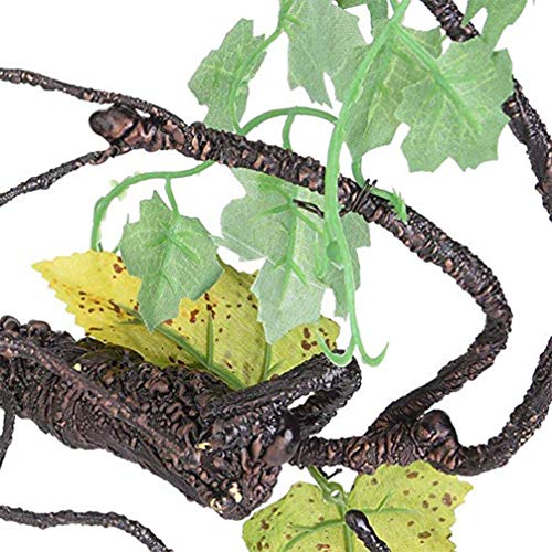 POPETPOP Reptile Vines for Climbing-Artificial Jungle Forest Bend Branch Terrarium Cage Habitat Decor for Lizard Spider Chameleon Snakes Gecko Frogs Small Pet