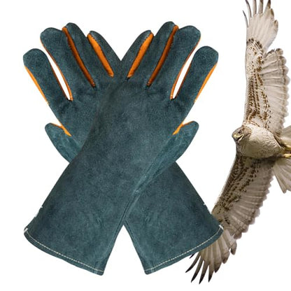 Animal Handling Gloves - Protective Pet Grooming Mitts, Scratch Resistant Cat Safety Gear | Reptile Handling Glove Leather, Puncture Proof Dog Training Gloves for Veterinary Use Wildlife Care - color: A
