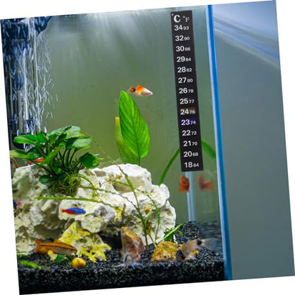 Ciieeo 2Pcs Color Changing Aquarium Thermometer Sticker Adhesive Fish Tank Temperature Gauge Strip Accurate Temperature Reading for Aquariums and Reptiles Easy to Use for Home